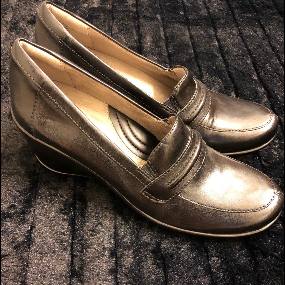 Naturalizer Black Leather Wedge Sz. 8 Narrow NWOT